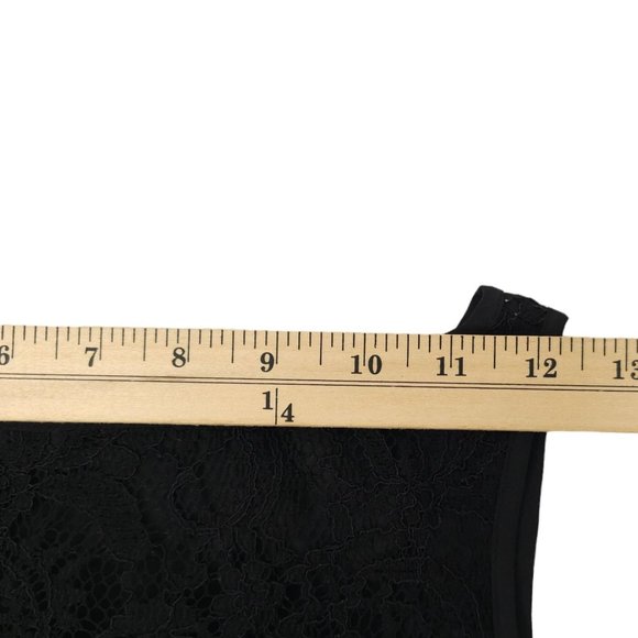 Gather & Gown Sheath Dress Women Size 0 Sleeveless Black Floral Lace Overlay NEW - Picture 4 of 13